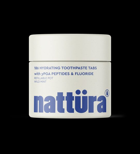 nattura refillable pot - 186 hydrating toothpaste tabs